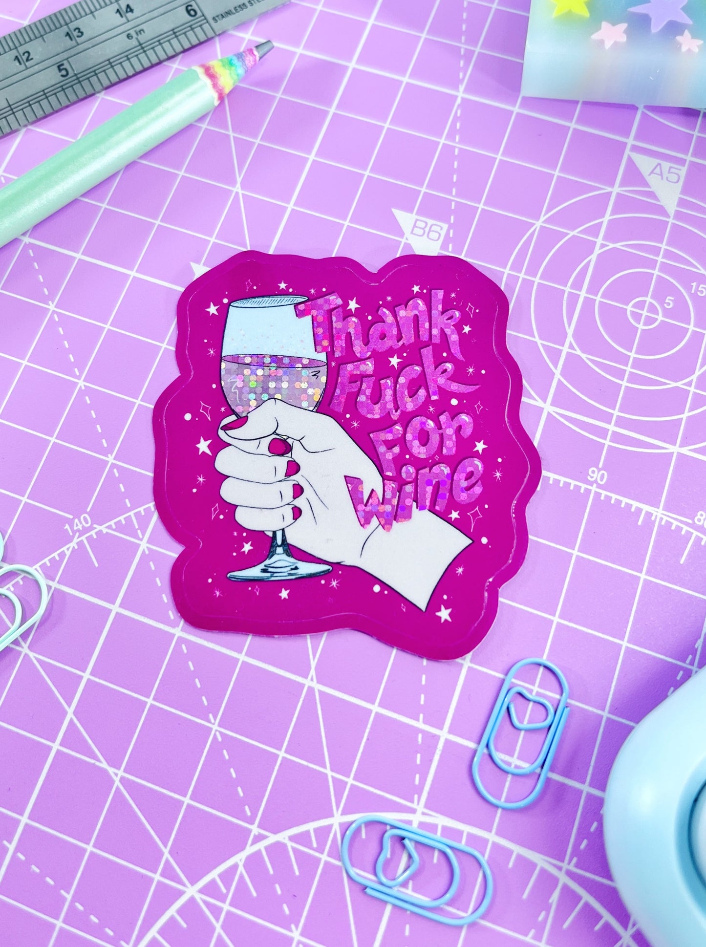 THANK FUCK FOR WINE STICKER